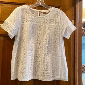 Ann Taylor Loft-white lace top